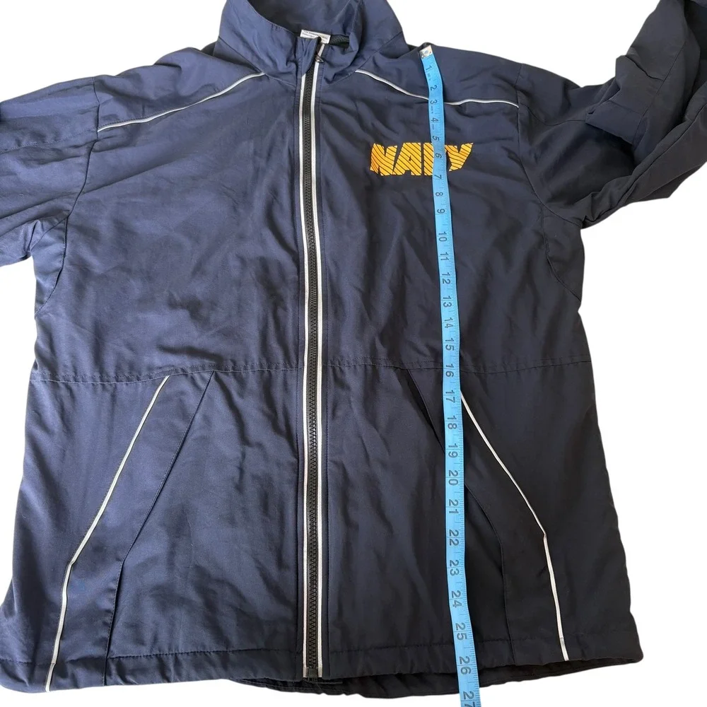 Navy Jacket Windbreaker Full Zip Lightweight Mens‎ Small Military